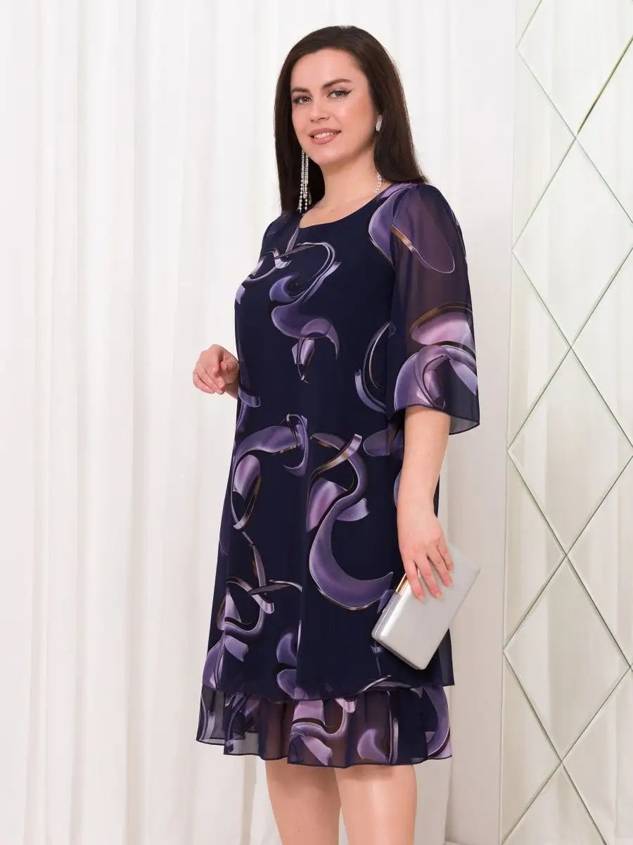 Emma™ Midnight Swirl Chiffon Dress