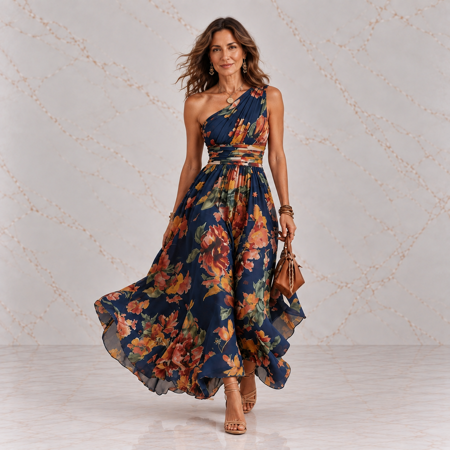 Celeste | One-Shoulder Floral Maxi