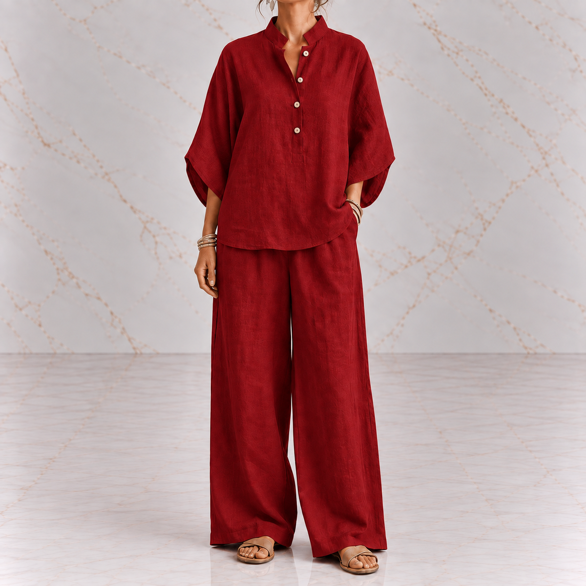 Maribel | Batwing Sleeves and Wide-Leg Pants