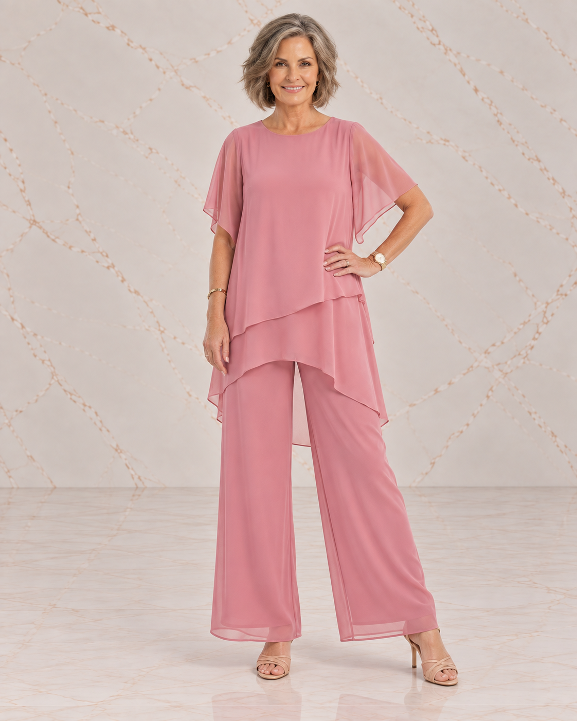Sharyn™ | Tiered Tunic & Trouser Set