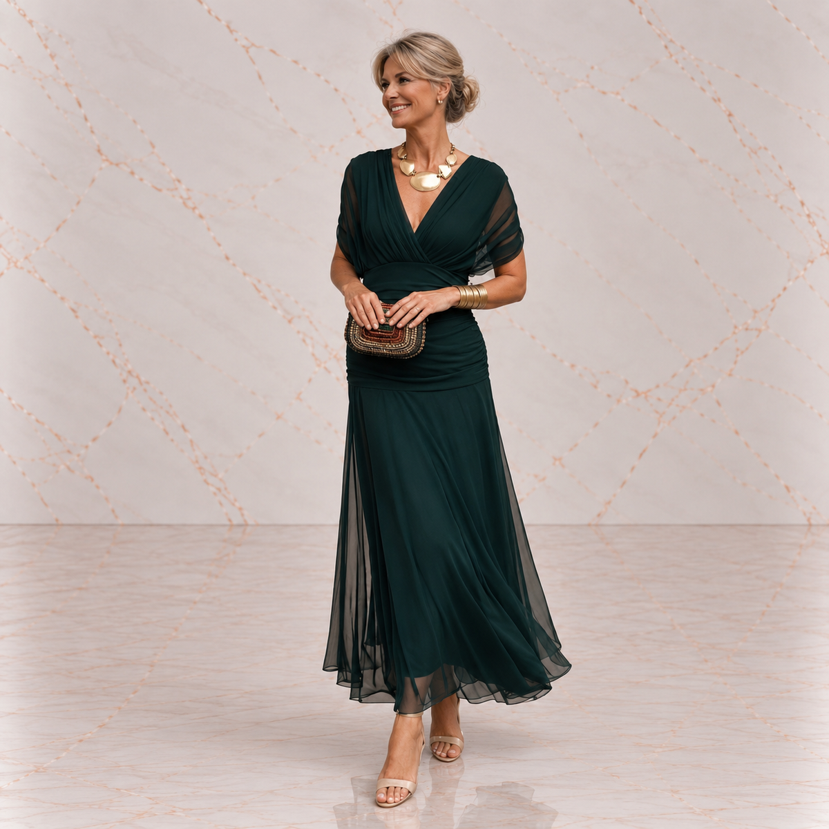 Mikaela | Tummy Flattering Off Shoulder Maxi Dress