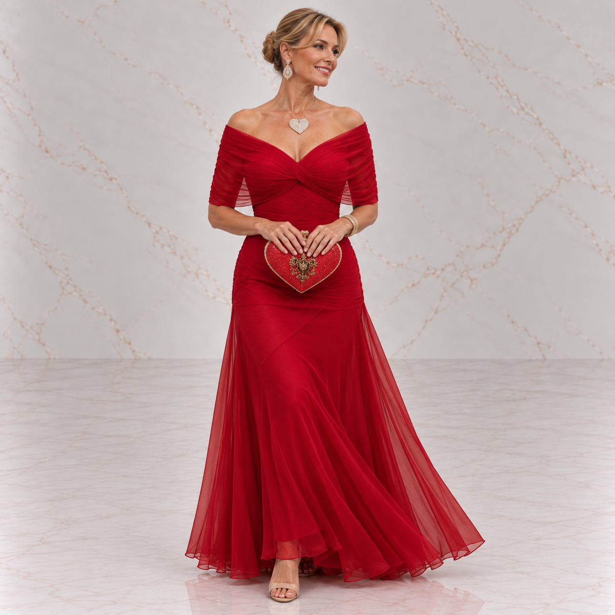 Mikaela | Tummy Flattering Off Shoulder Maxi Dress
