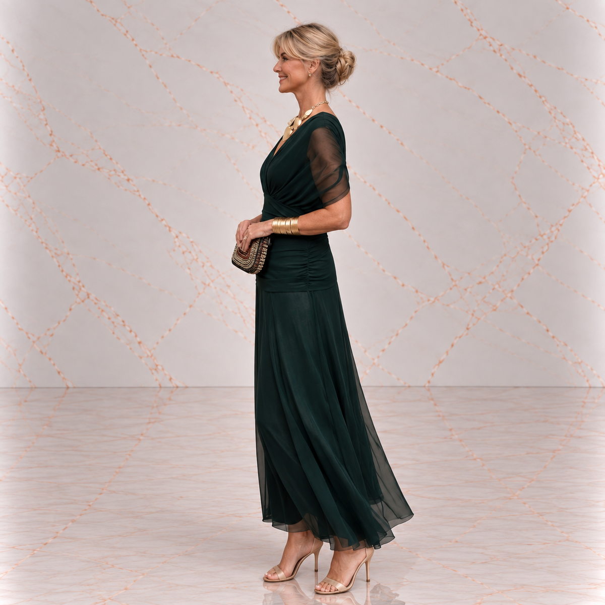Mikaela | Tummy Flattering Off Shoulder Maxi Dress