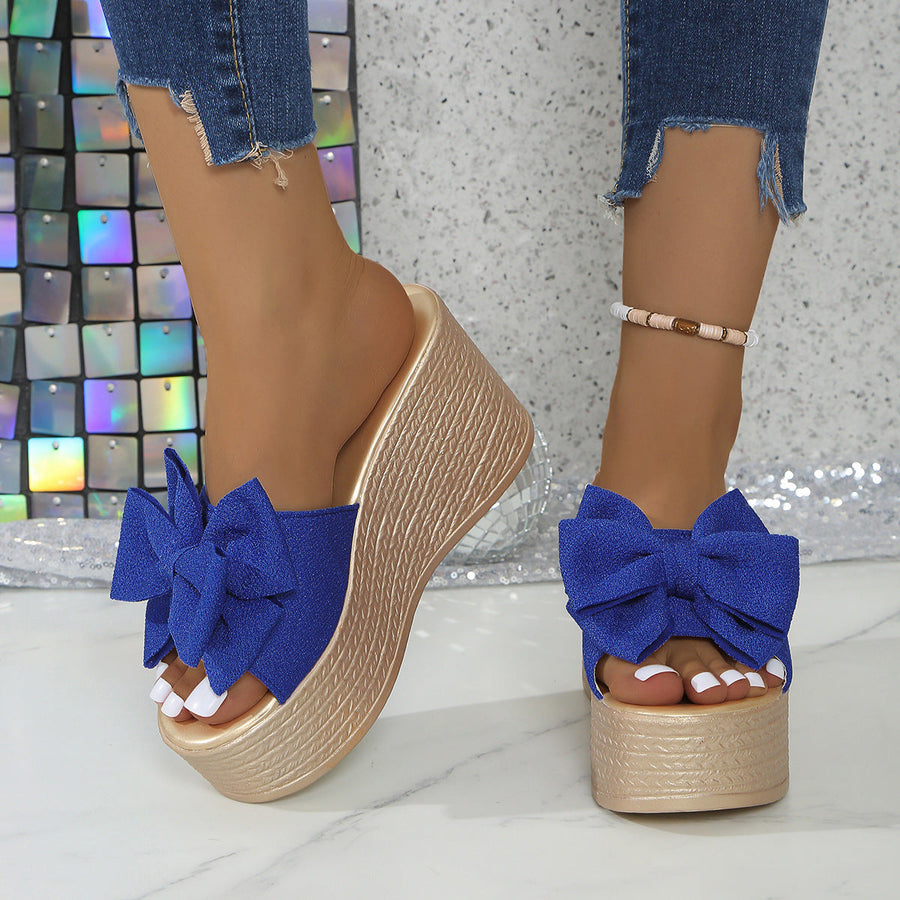 Women’s BowBella Platform Wedge Sandals – Chunky Flatform Summer Shoes